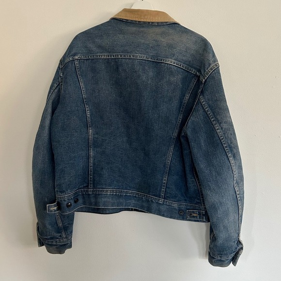 Vintage Lee Storm Rider Denim Jacket Corduroy Collar Lined Made in USA VTG - Picture 2 of 13